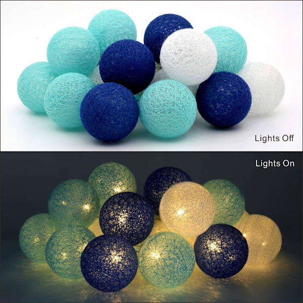 Bomullsbollstrådlampor - 3,1M 20st LED-stränglampor - Bärbar KLB