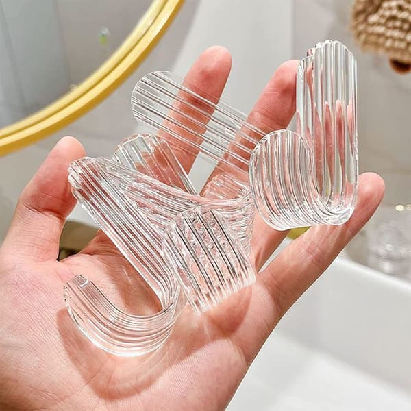 6-pack duschhängare i transparent akryl