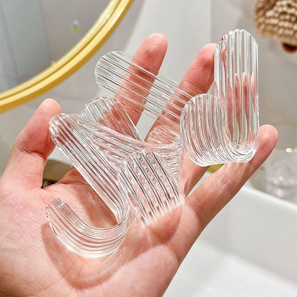 6-pack duschkrokar i transparent akryl