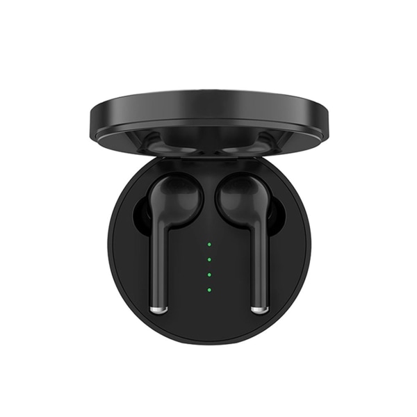 Bluetooth 5.0 in-ear-hovedtelefoner med opladningsboks, støjreducerende sort