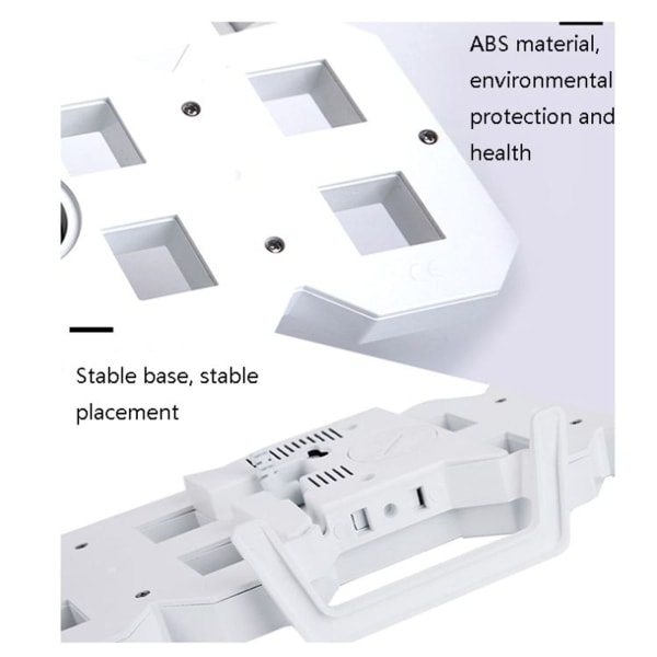 6609 3D Stereo LED-väckarklocka Vardagsrum 3D Väggklocka Svart Ram Rött Ljus