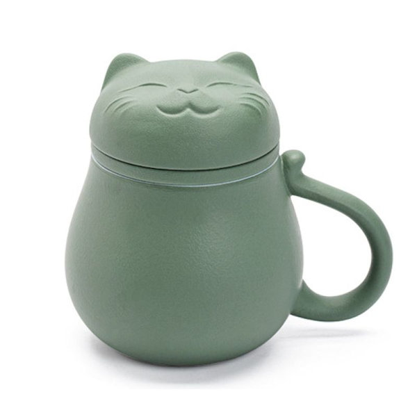 Keramisk tekopp med tesil og låg (400 ml), tekopp