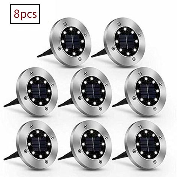 Solcellelamper for utendørs hagelys IP65 vanntette LED-innfelte spotlights KLB