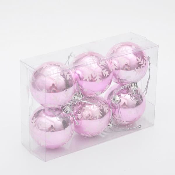 6 cm plast snöflinga hänge, rosa KLB