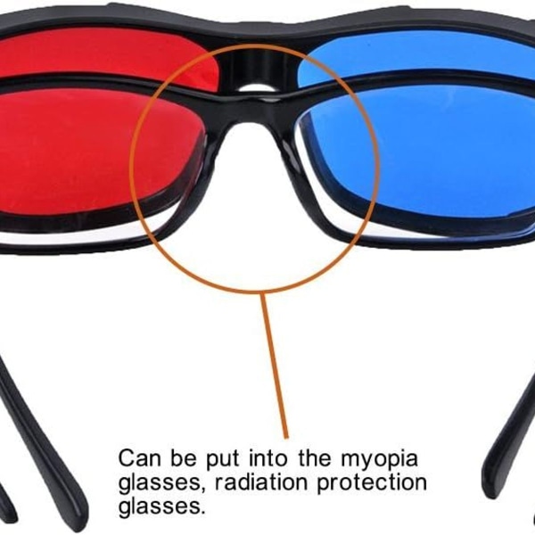 Rødblå 3D-briller/ Simple Style Cyan Anaglyph 3D-briller, 3D-filmspil KLB