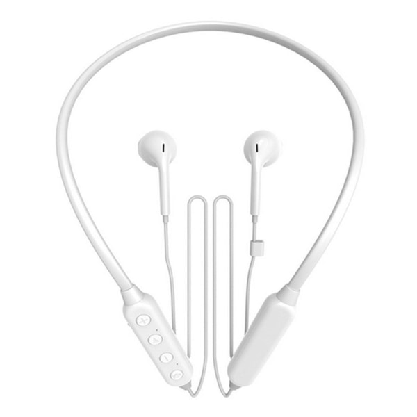 Bluetooth-hovedtelefoner Trådløse hovedtelefoner med halsbånd Hvid