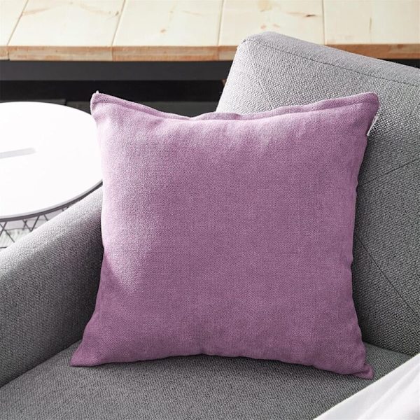 Set om 2 kuddfodral 40x40cm Dekorativ Chenille Soffa Dekorativa Kuddfodral för Sovrum Fyrkantig Enfärgad för Stol, Bil, Kontor, Lila KLB