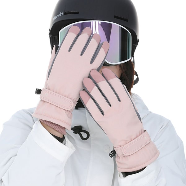 Ski Sne Handsker Vinter Koldt Vejr Vindtæt Varme Snowboard Spo Pink KLB