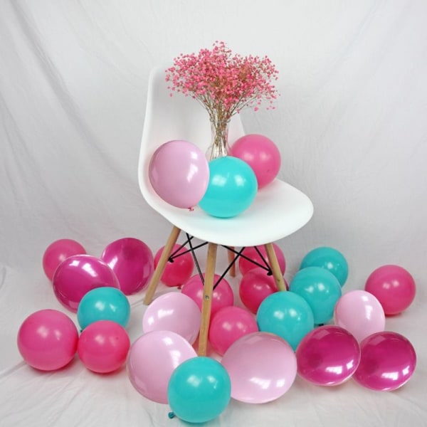 Ballonger, blå hvit konfetti bursdags lateks helium