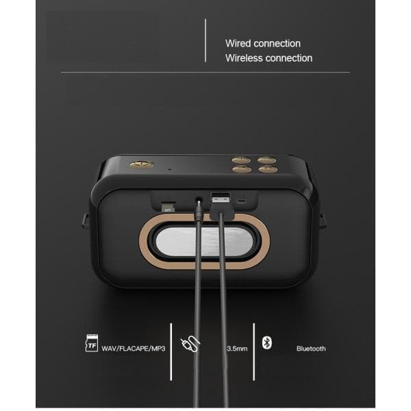 Kortsradio Trådløs Retro Bærbar Bluetooth-høyttaler (Blå)