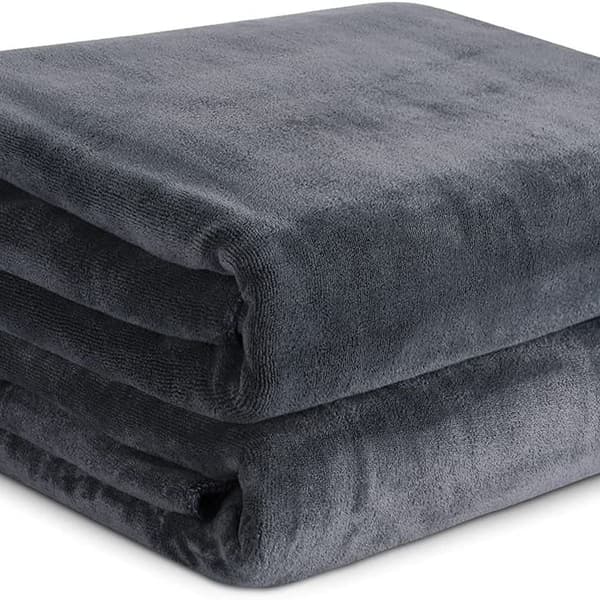 Sett med 2 badehåndklær 80x180 cm, store, superabsorberende håndklær, grå