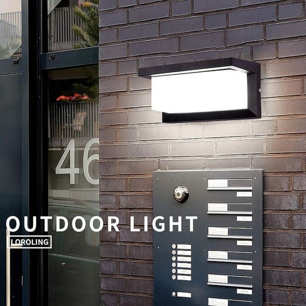 Utendørs LED-vegglampe med bevegelsessensor, IP65, vanntett, moderne KLB