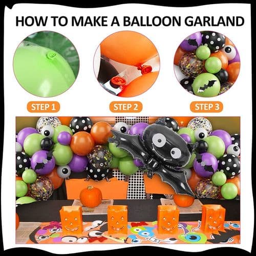 Halloween balloner, sort orange lilla til Halloween temafest