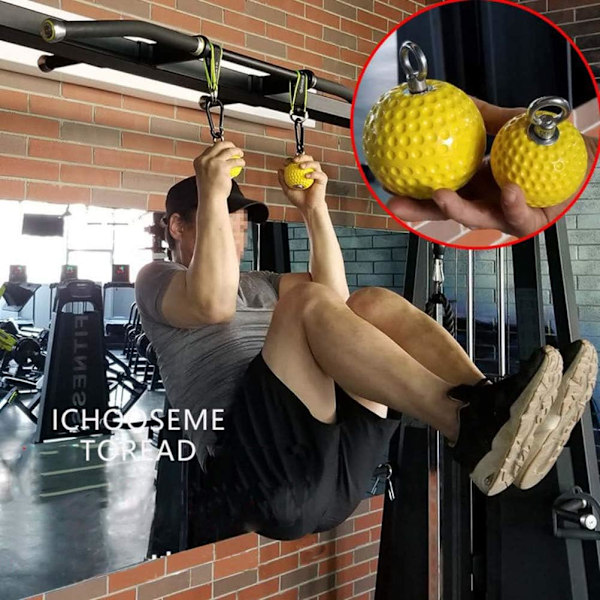 2 stycken (gula) Fitness handledsboll Pull-ups utrustning träning