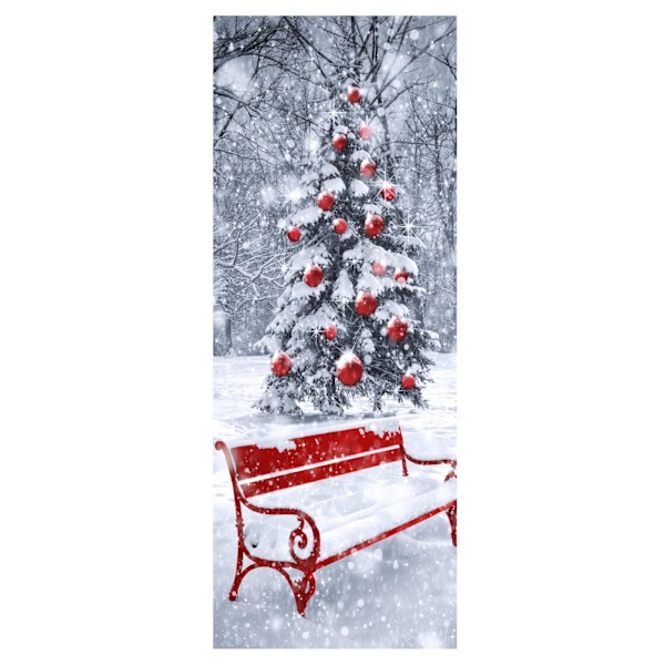 77x200 cm Ovitarttuma Itsekiinnittyvä Ovijuliste 3D Joulupukki Antaa Lapsille Joululahjoja Vinyyli Ovijuliste Seinätarra Taidekoriste