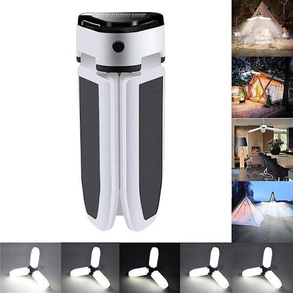 Bärbar utomhuslampa Camping Lykta LED Solcellslampa Uppladdningsbar Powerbank Leis