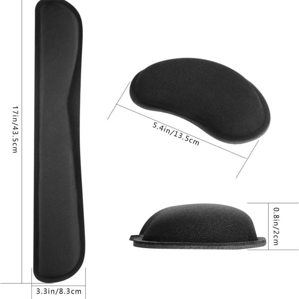 Ergonomisk musmatta och handledsstöd för tangentbord, minneskum musmatta,