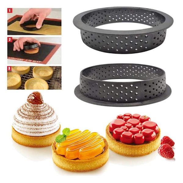 5 kpl muovinen mousse-rengas DIY ranskalainen jälkiruoka leivontavuoka piirakkarengas leivontatyökalut kakkuvuoka