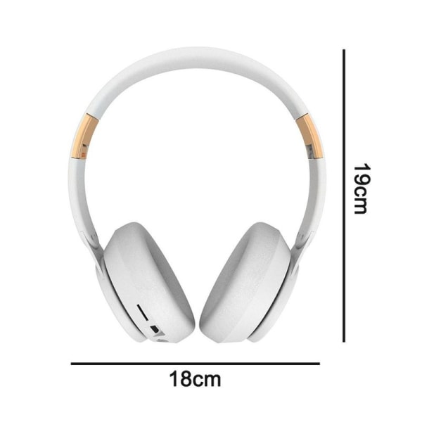 Bluetooth-kuulokkeet, langattomat taitettavat stereokuulokkeet, valkoinen