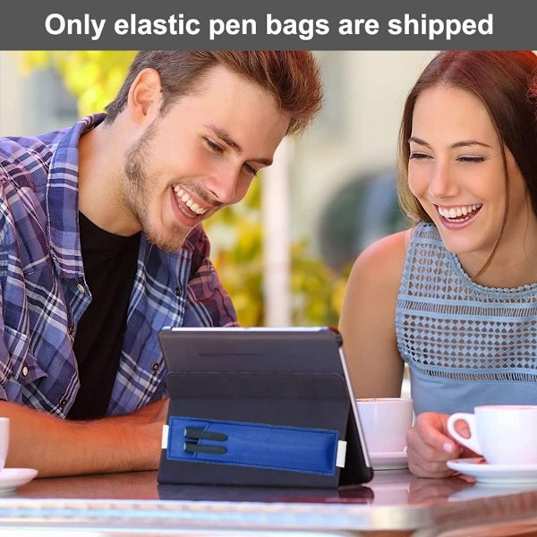 Pennfodral i 3 delar, pennfodral, läderaccessoarer, elastiskt, mörkblått KLB
