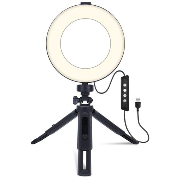 Ring Light Selfie Ring Light med stativ Dimbar Beauty Desktop Ring Light för