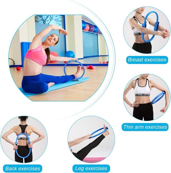 Pilates ring med pude, 38 cm diameter, velegnet til Pilates, yoga,
