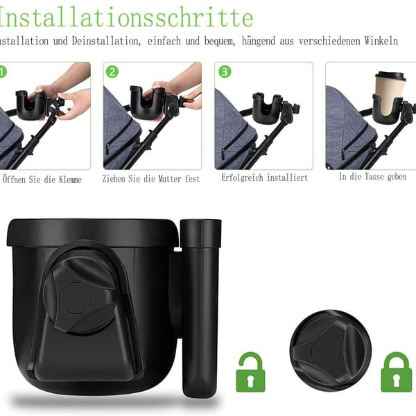 Drikkeholder for barnevogntilbehør universell koppholder KLB