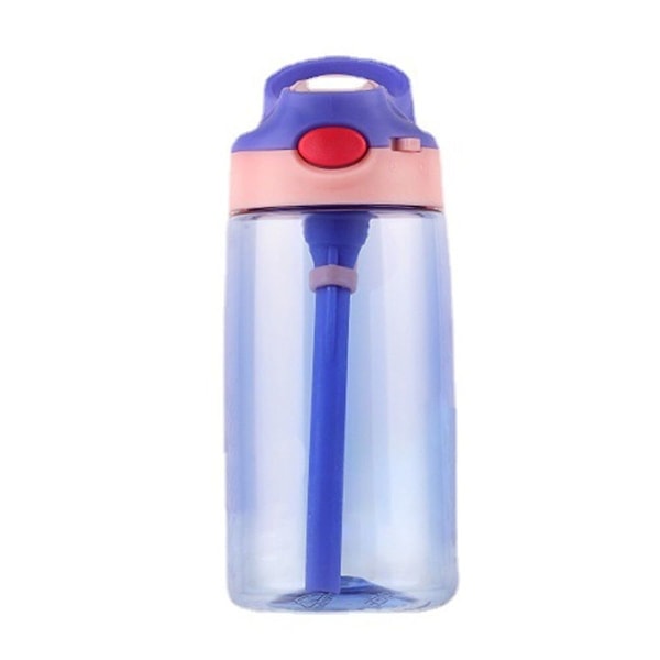 Børne lilla vandflaske med halm KLB