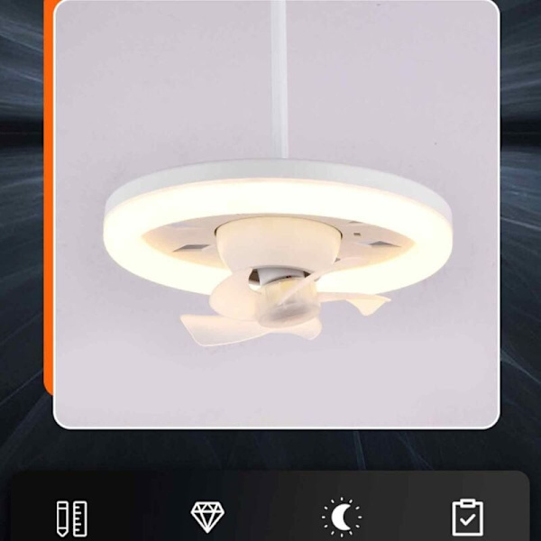 60W takvifte Takvifter med lys og fjernkontroll 3-farget LED taklampe med 3-trinns vifte KLB