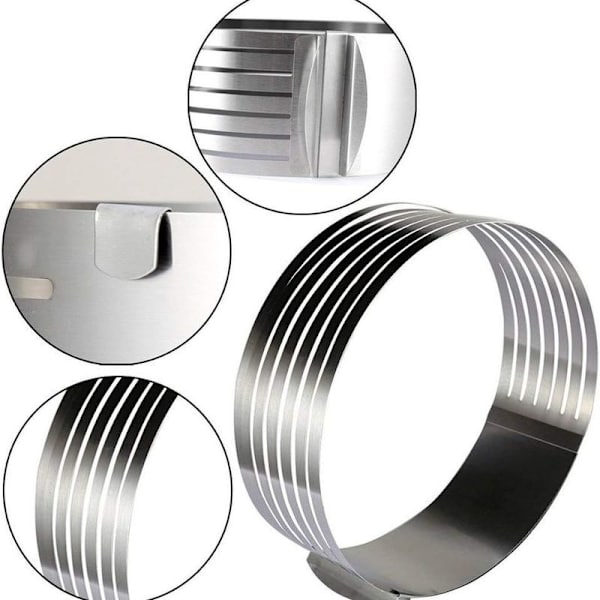 Ring Cutter Layer Cake Slicer, Justerbar Ring 7 Lager Mousse, För