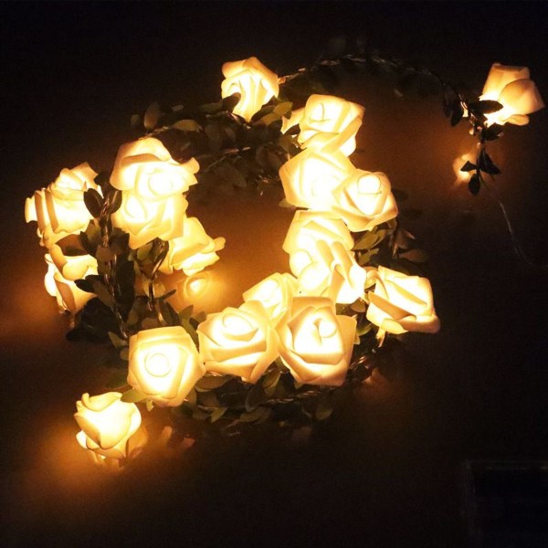 9,8 fot Rose Rattan LED String Lights DIY juledekorasjon KLB