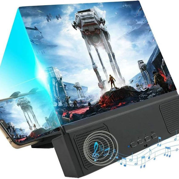 12 tuuman 3D-näytön suurentaja Bluetooth-kaiuttimella, elokuvan vahvistin,