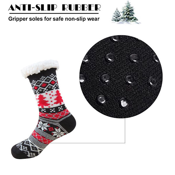 Pige Jule Slippers Strømper Skridsikre Fluffy Vinter Strømper Style 6 KLB