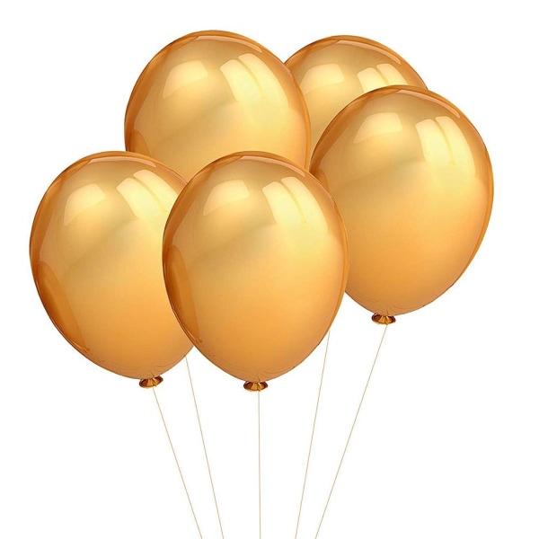 100 st Gold Pearl Latex Ballonger Metalliska Helium Ballonger KLB
