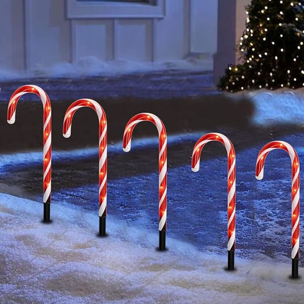 Surakey Festlige LED-fe-lys - Pakke med 10 julebelyste slik KLB