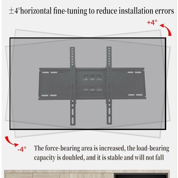 32-70 tums TV-väggfäste, vridbart och lutningsbart, böjt LED LCD TV-väggfäste med dubbla extra starka armar, maxbelastning 55 kg KLB