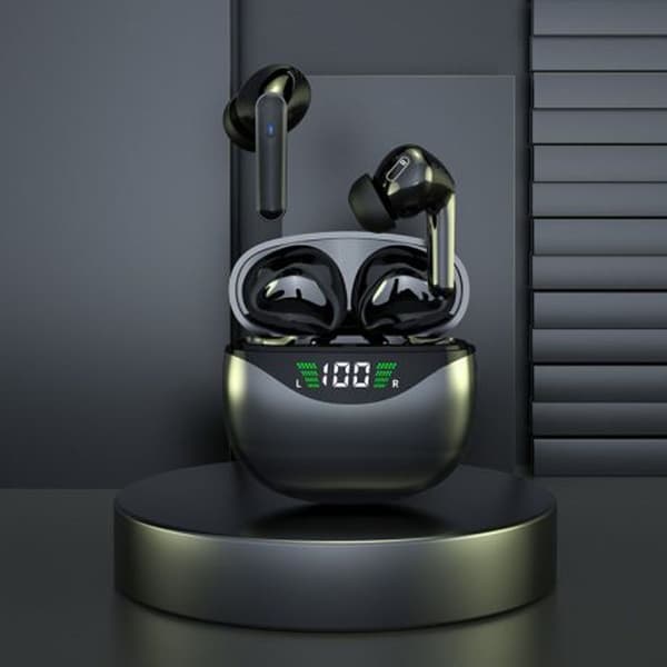 Bluetooth 5.1-hovedtelefoner, LED-display, trådløse in-ear-hovedtelefoner