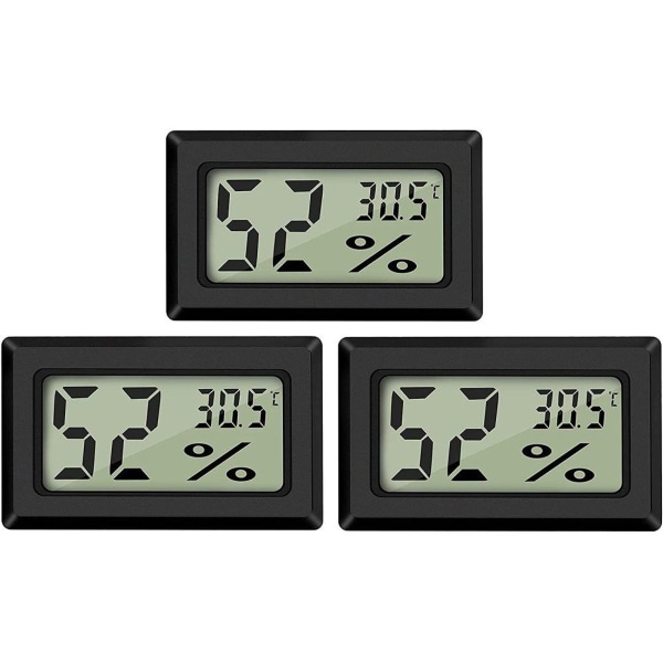 3X Mini LCD Digital Termometer Temperatur Fugtighedsmåler KLB