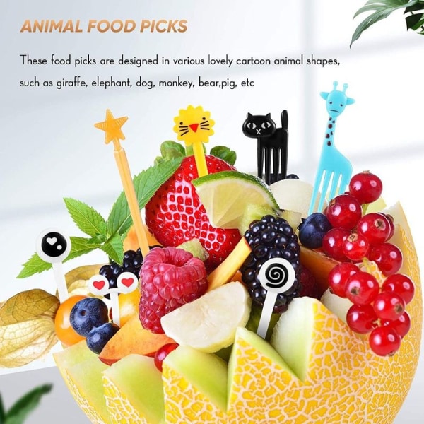 Matfruktgaffelspett för barn, söta djur, Bento Box-dekor, stil 5