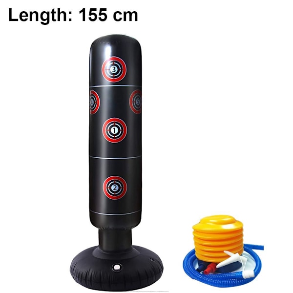 Uppblåsbar boxningssäck - Fristående boxningssäck för barn - Träningsmål, 155cm