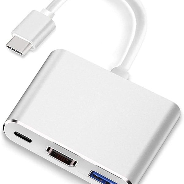 USB-C til HDMI-adapter (støtter 4K/30Hz) - Type-C 3-i-1-konverterkabel KLB
