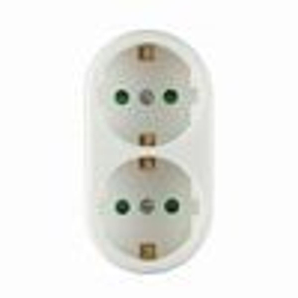 2-vejs EU-stikkontakt, multistikkontakt, strømstik, tredobbelt stikkontakt-adapter