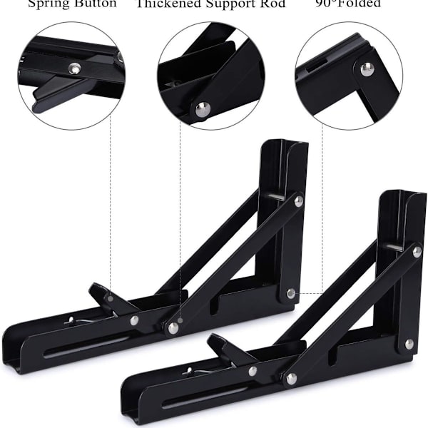 Foldbare hyller Støtte Folding Wall Mount Table Support 16 Inch KLB