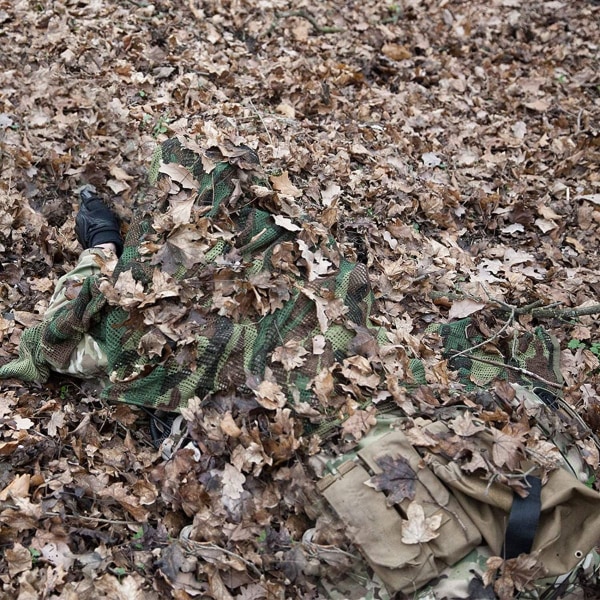 Taktisen verkon huivi ulkoilulajeihin, kana-camouflage, suuri, vihreä