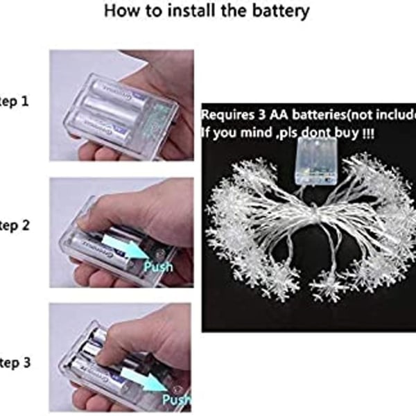 Joulu lumikide keiju valot paristokäyttöinen KLB