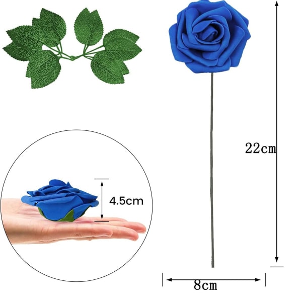 Kunstige 25 stk roseblomster skumroser kunstige blomster rosehoder KLB
