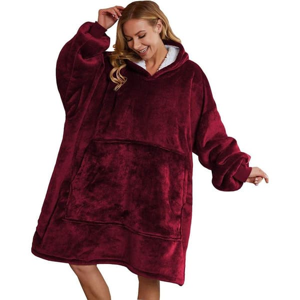Oversized genser teppe unisex hette teppe bærbart koselig teppe med ermer og T KLB