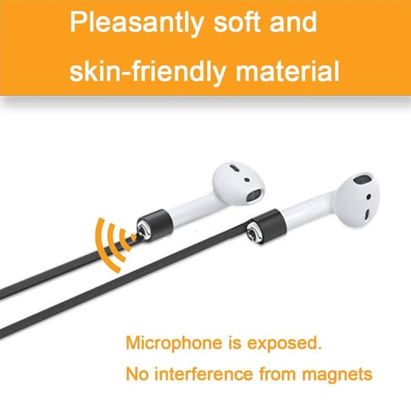 2 par Airpods-rem til AirPods, sort rem