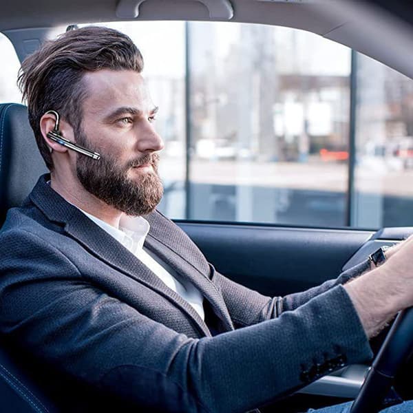 Bluetooth-headset, handsfree-headset med öronsnäcka och laddningsbox