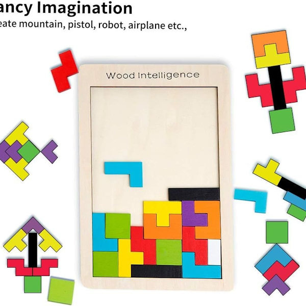 Tetris träpussel leksak från 3 år pojkar Tetris tangram träpussel KLB